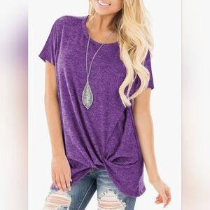 Purple twisted knot  Short Sleeve T Shirts Top 2XL NWT